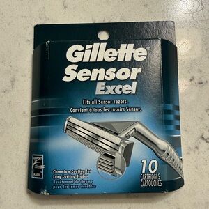NEW Gillette Sensor Excel ✨Chromium Coated Razor Blade Refills✨10 Cartridges